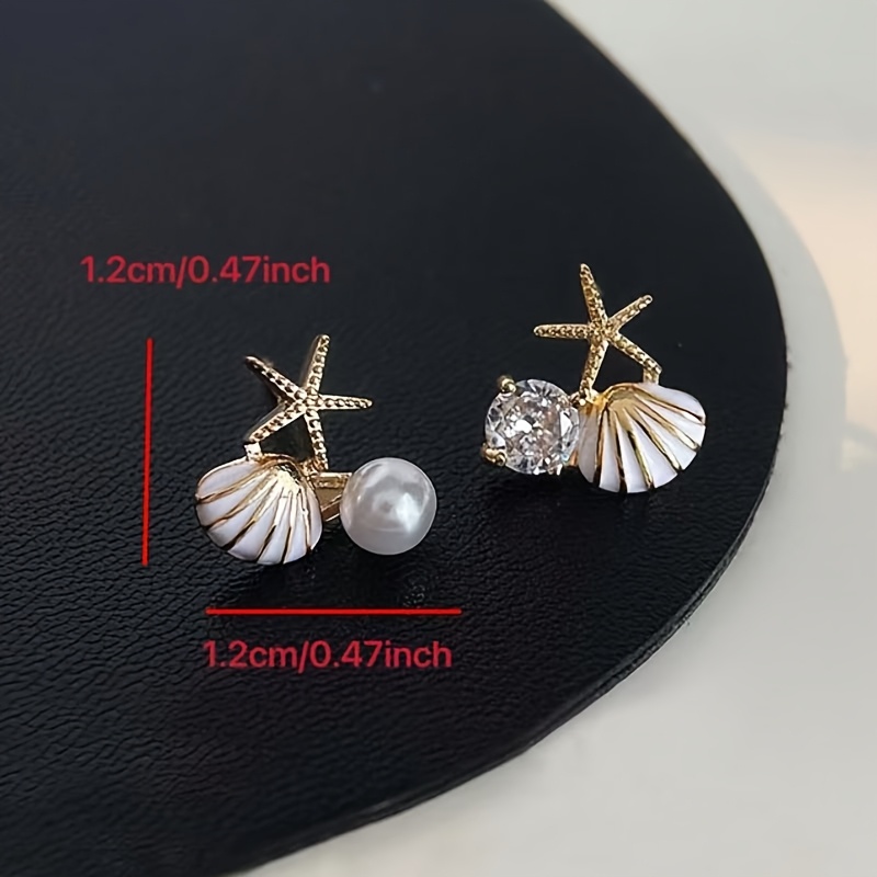 Beach Shell & Starfish Stud Earrings - Summer Party Gift